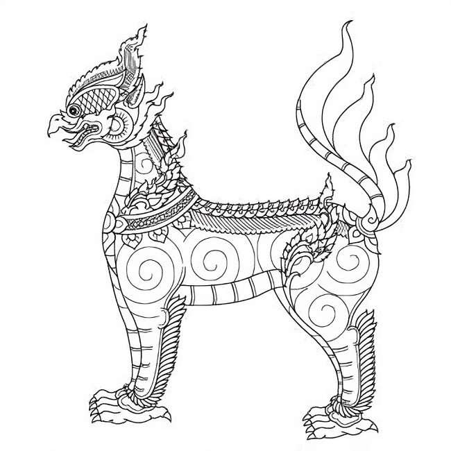 Thai Art Yaksa Coloring Book: Adult Coloring Book Stress Relieving  Patterns. Beautiful illustration Design on Thailand Mythical and fantasy  ,God ,Giant King ,Monkey King and Dragon : No, Anan: : Books